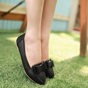 Women's Spring / Summer / Fall / Winter Pointed Toe Leatherette Outdoor / Office & Career / Dress / Casual Flat Heel Black / Pink / White