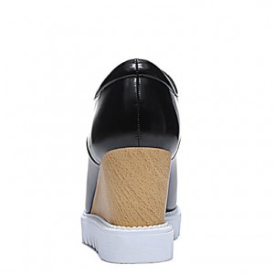 Women's Shoes Leatherette Wedge Heel Wedges Fashion Sneakers Office & Career / Dress / Casual Black / White