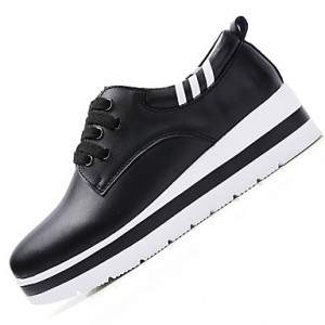 Women's Oxfords Spring / Summer / Fall / Winter Platform / Creepers Cowhide Outdoor / Office & Career /Black /