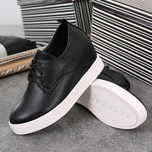 Women's Flats Fall / Winter Comfort / Round Toe / Closed Toe Microfibre Casual Platform Black / White Walking