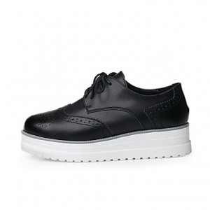 Women's Oxfords Spring / Summer / Fall / Winter Platform / Creepers Cowhide Outdoor / Office & Career /Black /