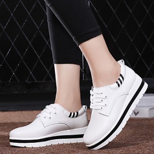 Women's Oxfords Spring / Summer / Fall / Winter Platform / Creepers Cowhide Outdoor / Office & Career /Black /