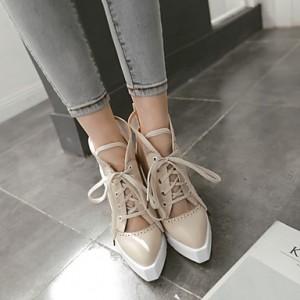 Women's Shoes Wedge Heel Pointed Toe Fashion Sneakers with Lace-up Casual More Colors available