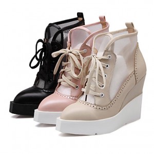 Women's Shoes Wedge Heel Pointed Toe Fashion Sneakers with Lace-up Casual More Colors available