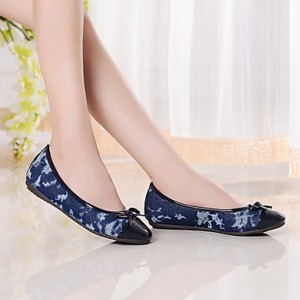 Women's Shoes Fabric / Leatherette Flat Heel Comfort / Round Toe / Closed Toe Loafers Casual Blue