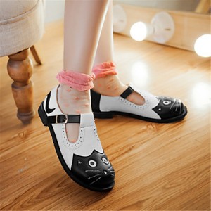 Women's Spring / Summer / Fall / Winter Round Toe Leatherette Outdoor / Dress / Casual Flat Heel Black